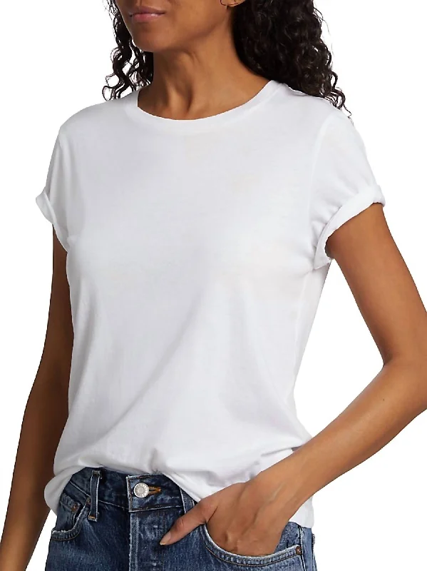 Annise Slim Tee In White Fashion Deal