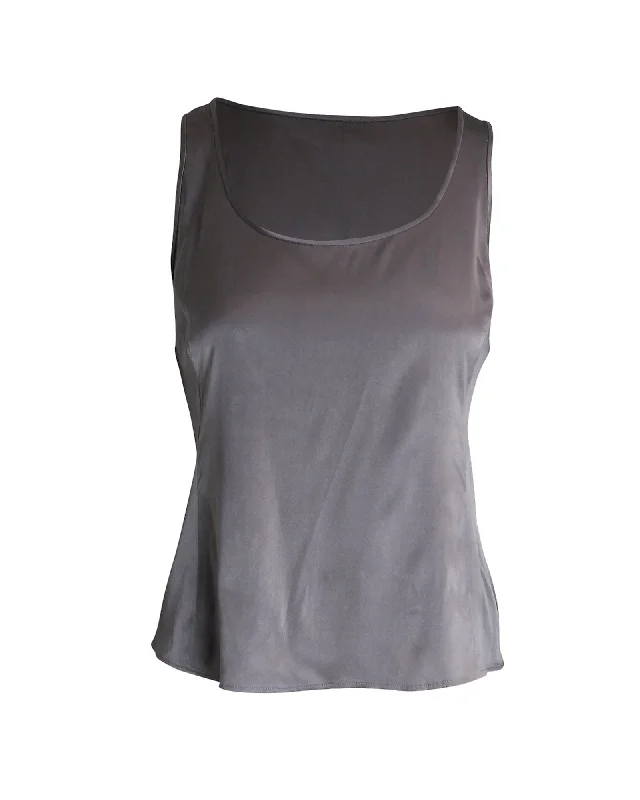 Armani Tank Top in Silver Acetate Spring Wardrobe