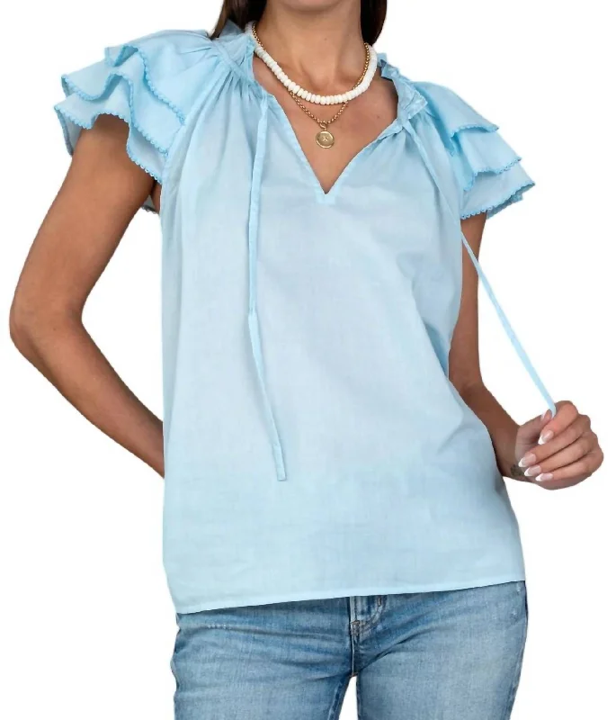 Astrid Top In Light Blue Dive Into Trendy Styles