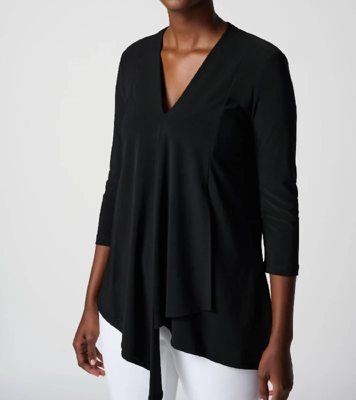 Asymmetrical Tunic Top In Black End Of Season Sale