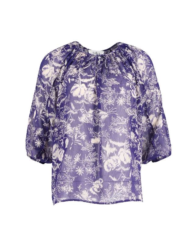 Ba&sh Ulysse Blouse in Purple Polyester Chic Styles