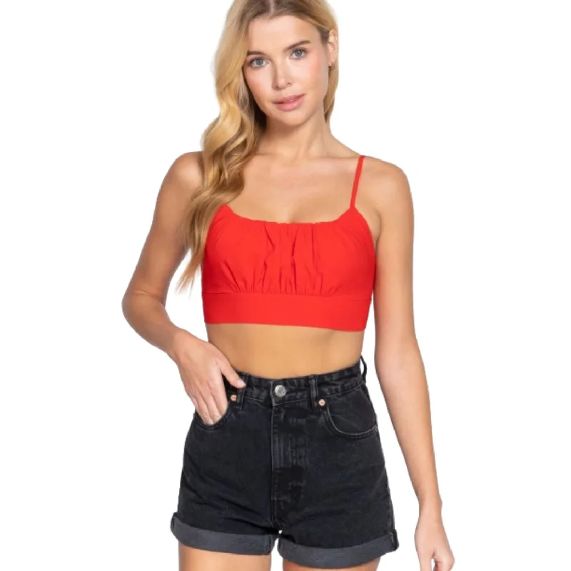 Back Ribbon Tie Cami Crop Top Budget-Friendly Fashion