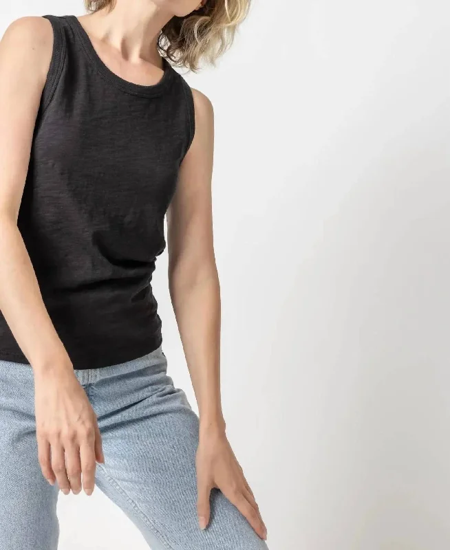 Back Seam Tank Top In Black Inspired By You, Designed For You