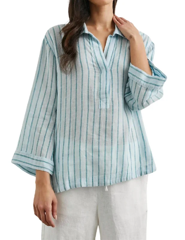 Banks Striped Top Shirt In Cambria Stripe Hot Sale