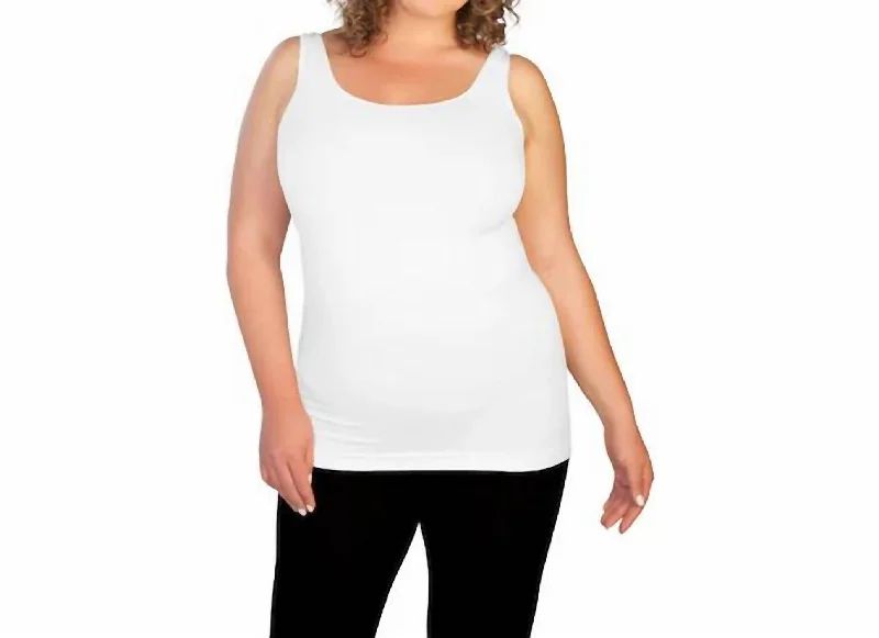 Basic Tank Top - Plus In White Fashion Sale