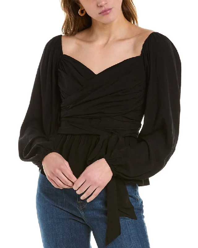 BCBGMAXAZRIA Woven Top Feminine Flow