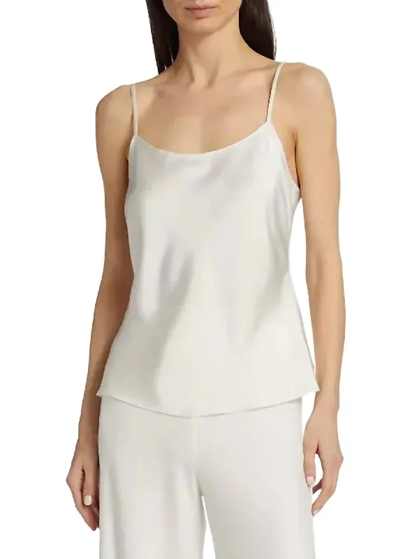 Becca Spaghetti Strap Tank In Ivory Redefining Women's Style