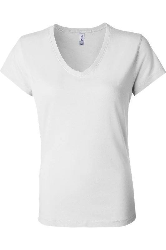 BELLA + CANVAS Womens Jersey V-Neck Tee Trendy Attire For Her