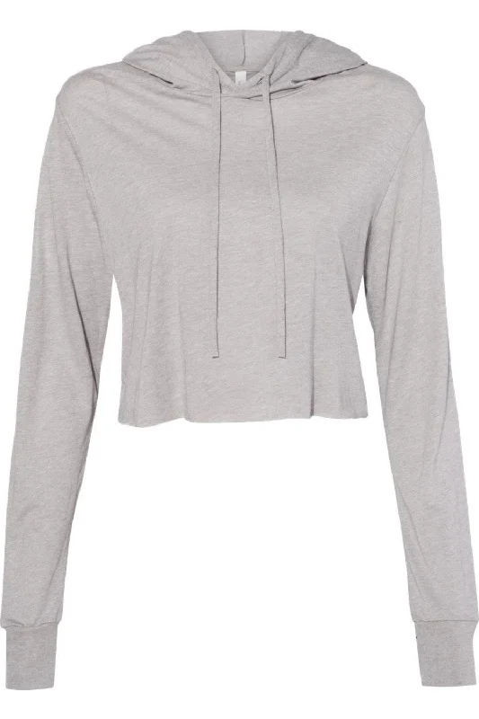 BELLA + CANVAS Womens Triblend Crop Long Sleeve Hoodie Stylish Basics