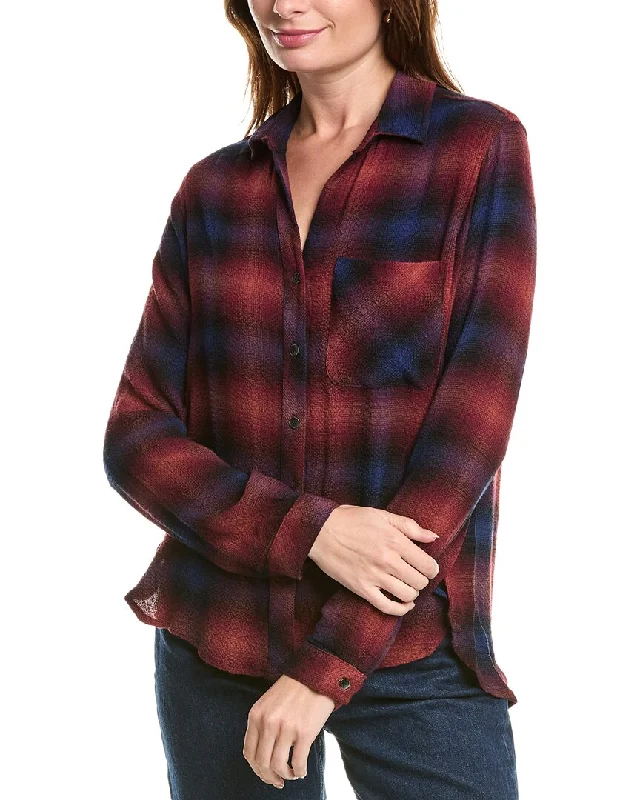 Bella Dahl Rounded Hem Button Down Shirt Trendy Street Style