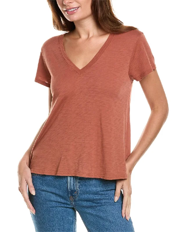 Bella Dahl Side Slit V-Neck T-Shirt Style Upgrade