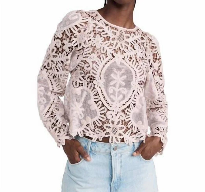 Bente Embroidery Top In Pink Fashionista Favorites