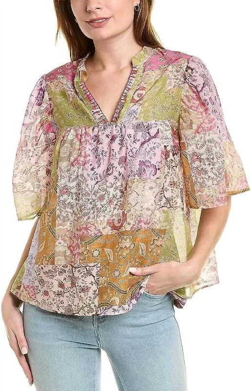 Bertha Top In Pink Multi Fashion Forward, Function First