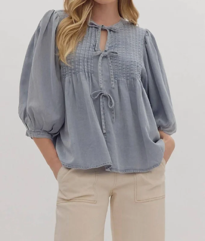 Beth Top In Chambray Massive Selection Sale