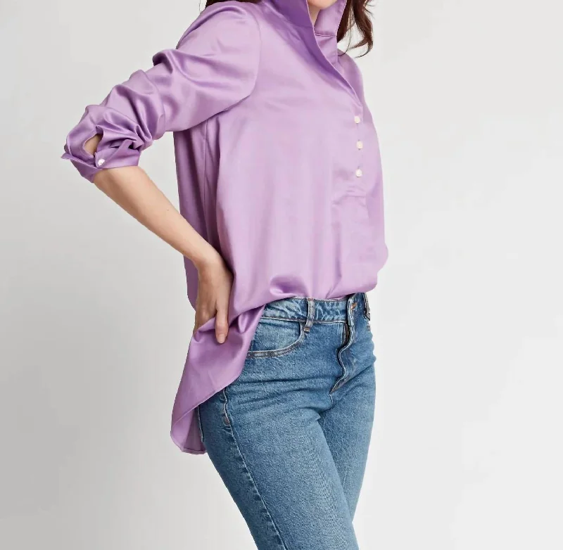 Betty Long Sleeve Tunic Top In Amethyst Don't Miss Out