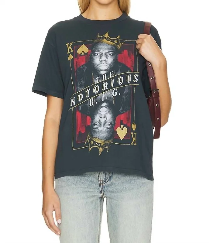 Biggie King Of Spades Weekend Tee In Vintage Black Coastal Beach - Inspired Style