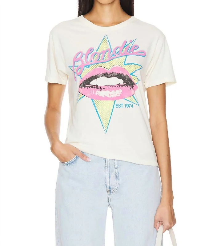 Blondie Est. 1974 Solo Tee In Stone Vintage Unleash Your Trendy Side