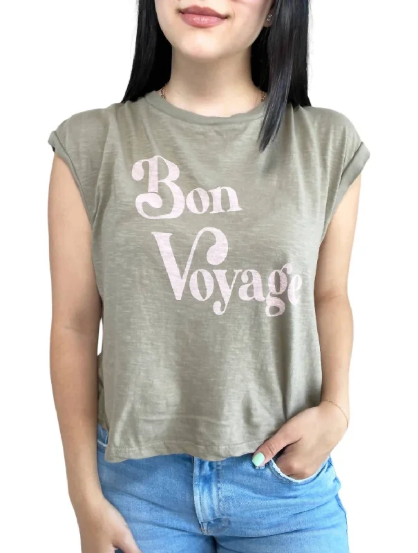 Bon Voyage Muscle Tank Top In Green Romantic Date - Night Ensemble