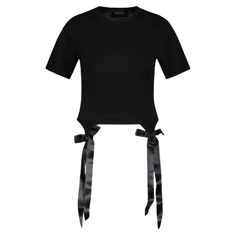 Bow Tails T-Shirt - Simone Rocha - Cotton - Black Comfortable Clothes