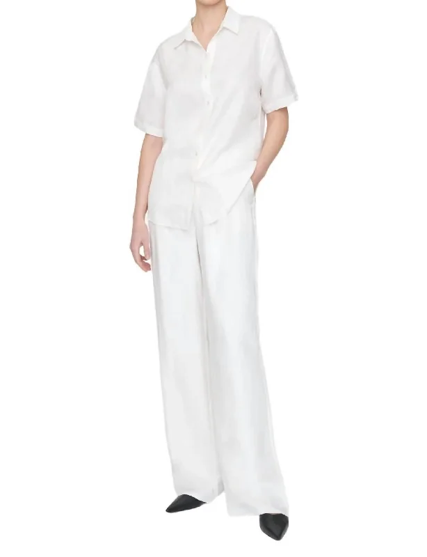 Bruni Shirt In White Linen Fashion Deal