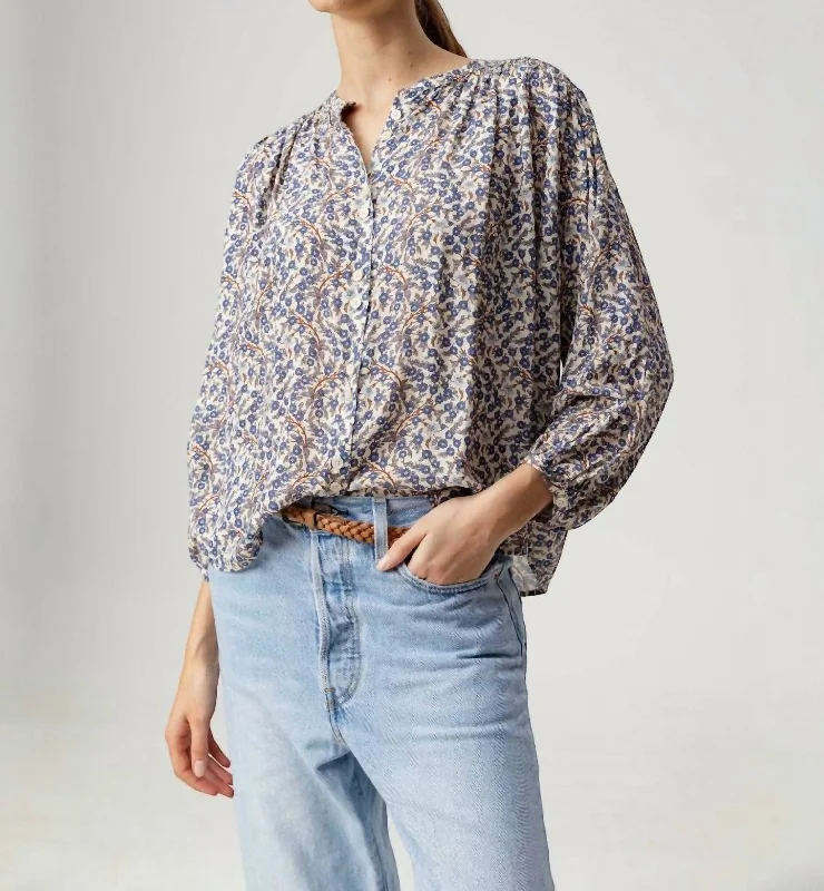 Bryna Shirt In Sintra Floral Charming Silhouette