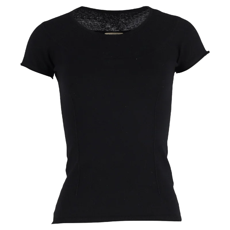 Burberry Crew Neck T-Shirt in Black Cotton Clearance Event