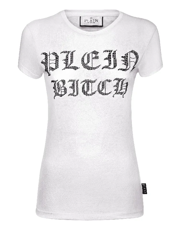 Burn Out T-Shirt Sexy Pure with Crystals Gothic Plein Big Savings