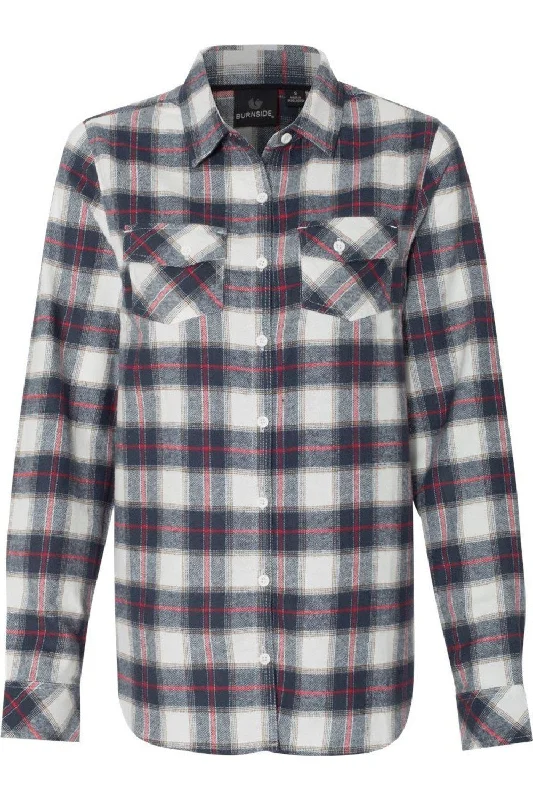 Burnside Women´s Yarn-Dyed Long Sleeve Flannel Shirt Fashion Deal