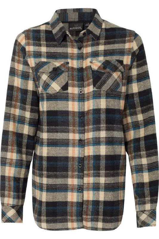 Burnside Women´s Yarn-Dyed Long Sleeve Flannel Shirt Everyday Wear