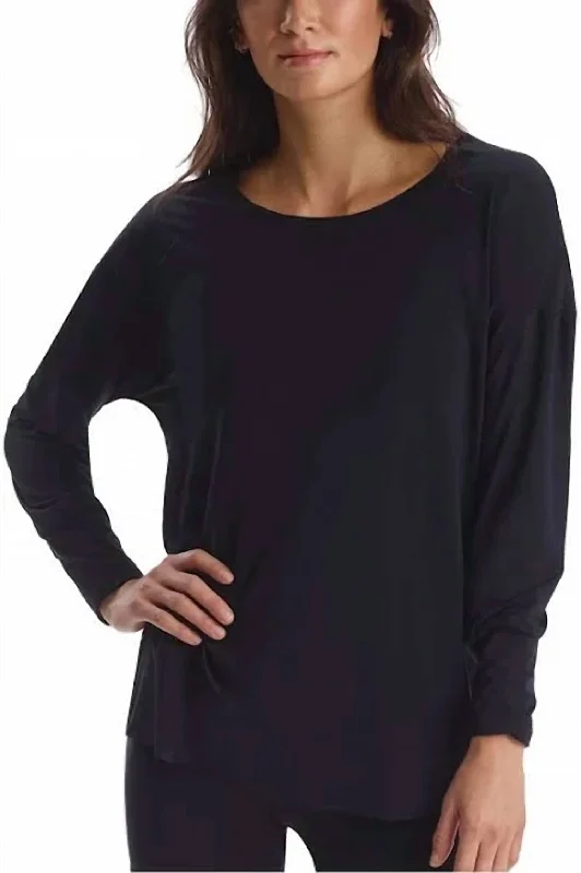 Butter Long Sleeve Oversized Tee In Black Style Without Limits