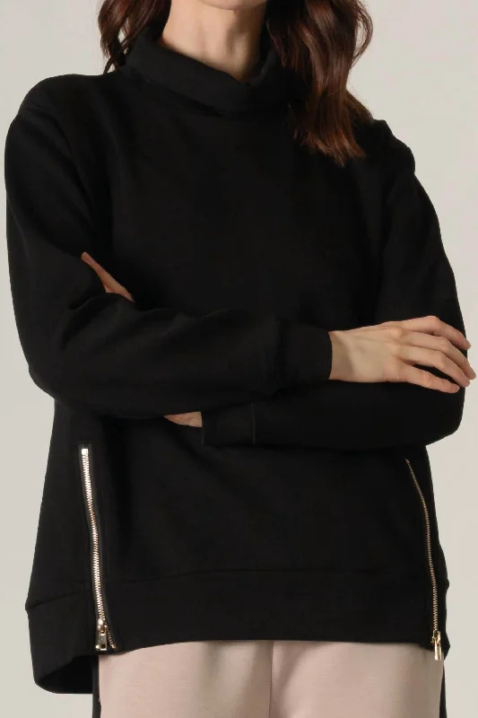 Butter Modal Mock Neck Top In Black The Good Stuff