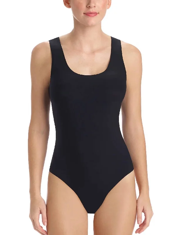 Butter Tank Bodysuit In Black Luxury Comfort