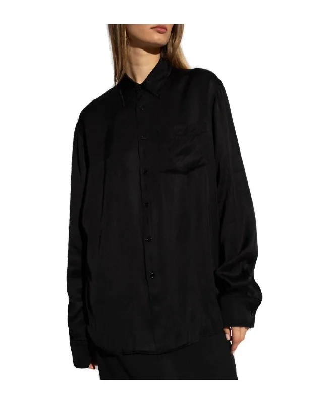 Button Down Shirt In Black Limited Time Offer