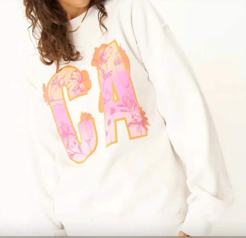 Ca Sweatshirt In Vintage White Graceful Drape