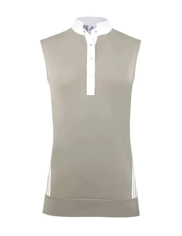 Cadence Sleeveless Polo Shirt In Sandy Chic & Cozy Apparel