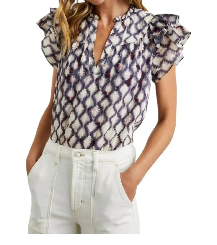 Calista Top In Iris Shibori Best Deals Of The Season