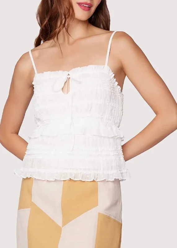 Calla Lily Tie Cami In Off White Flowing Silhouette