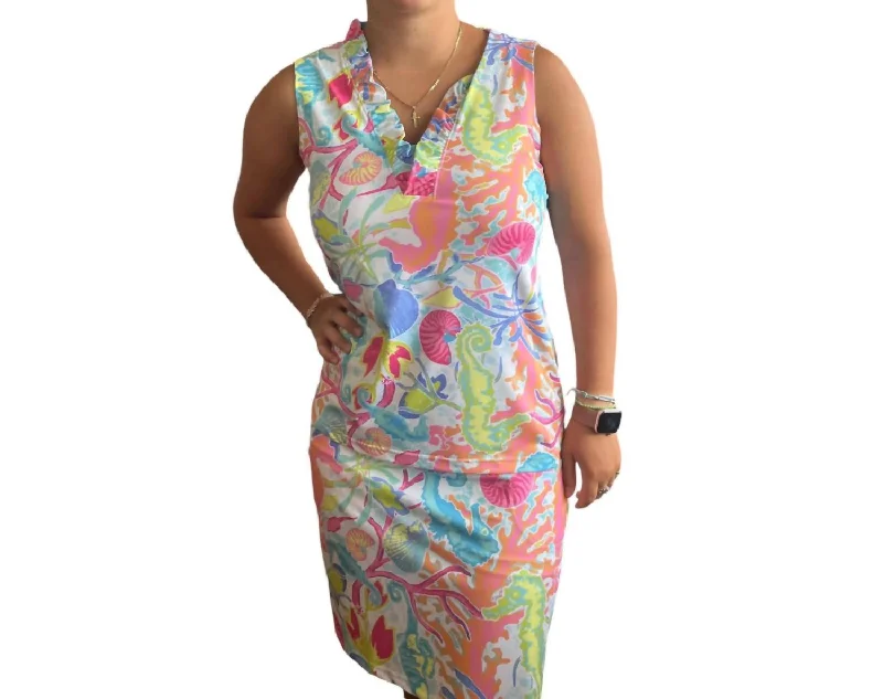 Calla Ruffle Sleeveless Top In Multicolor Inspired By You, Designed For You