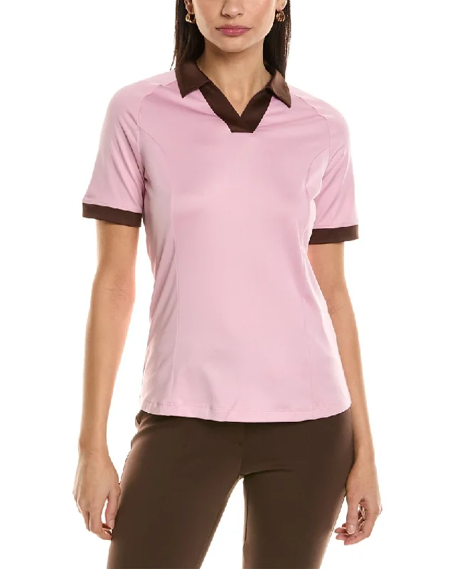 Callaway womens  V-Placket Colorblock Polo Shirt, xs, Pink Classic Timeless Elegant Style