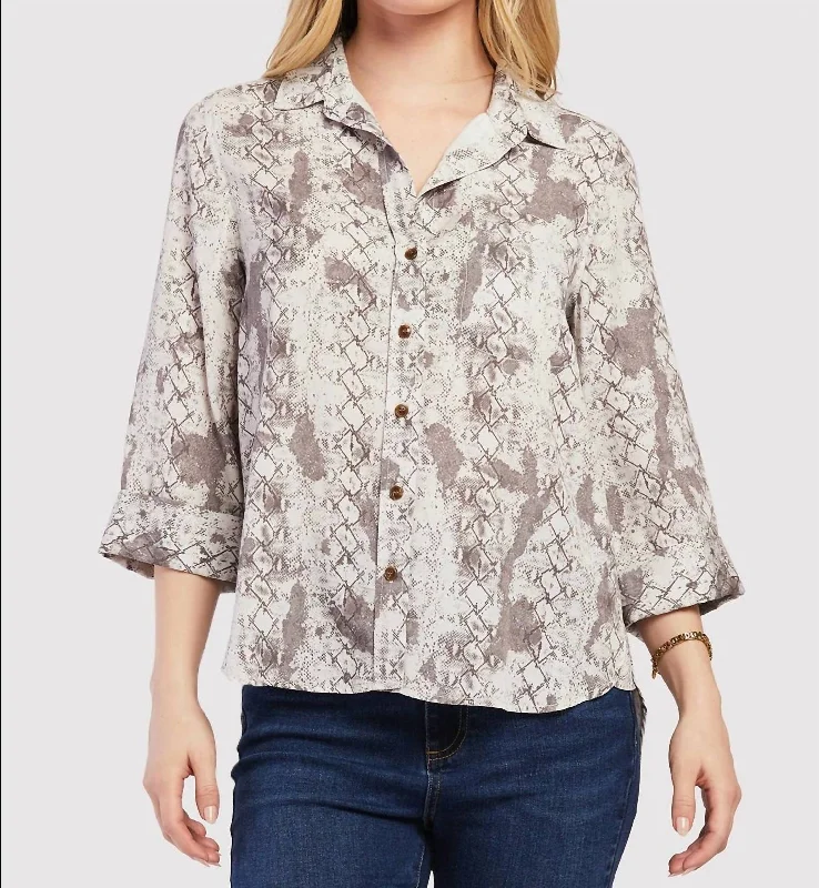 Camisa Shirt In Grey Snake Trend Driven Wardrobe