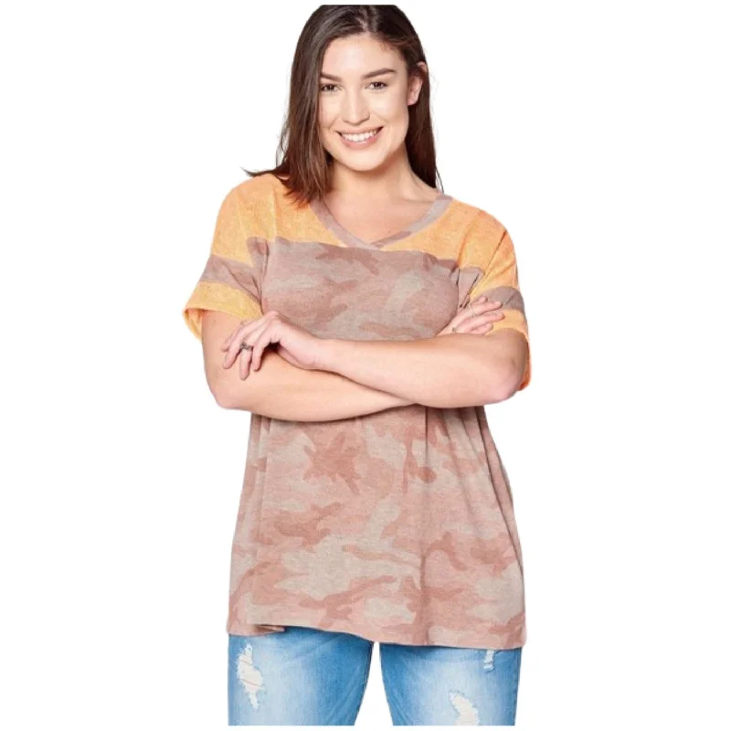 Camouflage Printed Loose-fit Knit Top Season Sale