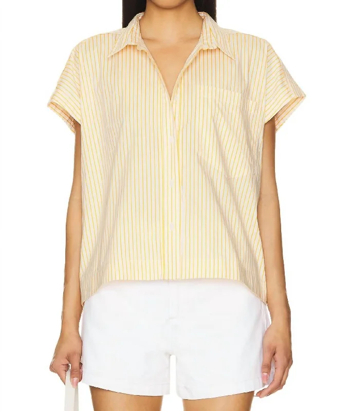 Cara Top In Marigold Stripe Elevated Style