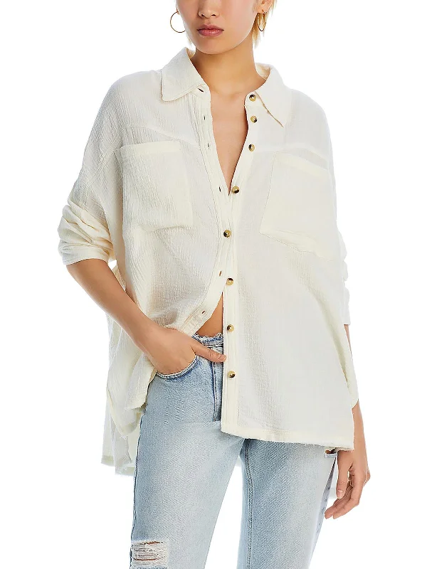 Cardiff Womens Gauze Office Button-Down Top Effortless Style, Endless Impact