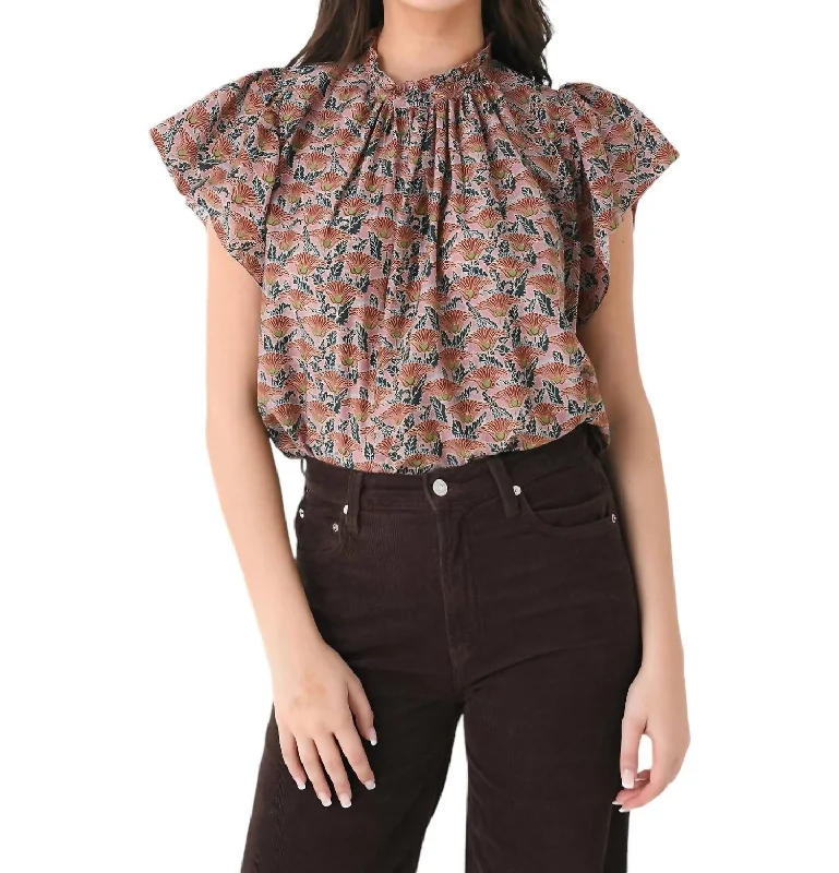 Carla Blouse In Fan Flower Seasonal Picks