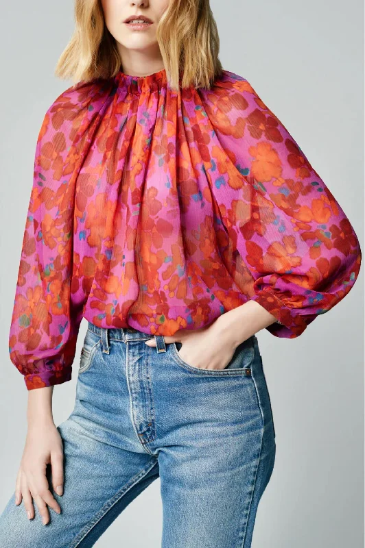 Cascade Blouse In Violet Poppy New In This Season