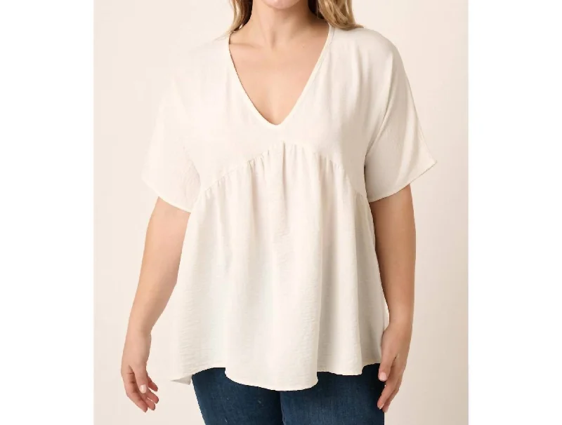 Cassie Baby Doll Top In Ivory Limited Time Deal