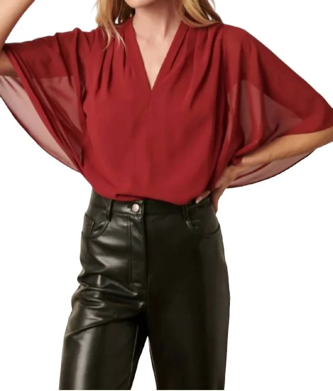 Cassie Blouse In Burgundy Day To Night Styles