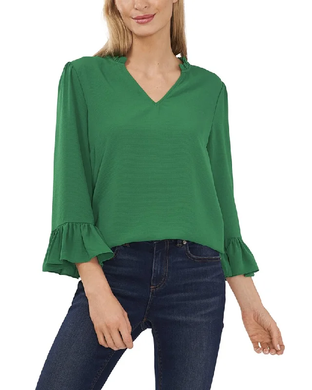 CeCe Elbow Ruffle Sleeve Top Flowing Silhouette