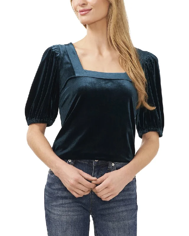 Cece Square Neck Short Puff Sleeve Top Flash Deals