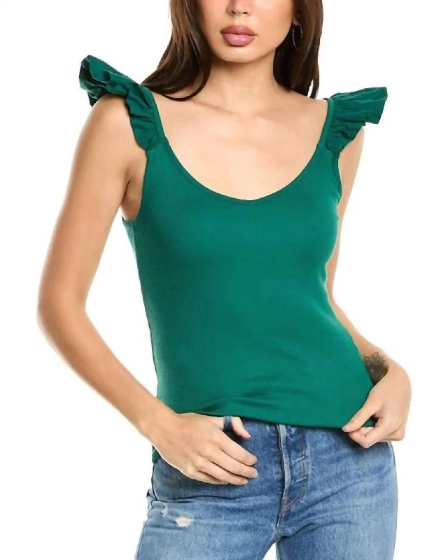 Celeste Bubble Straps Tank Top In Emerald Fashionista Favorites